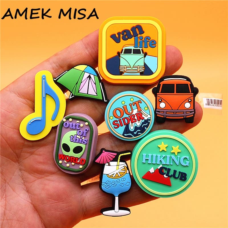 Original 1pcs Van Life Out Sider PVC Shoe Charms Accessories Decorations Out of This World Designer Buckle Kids Gifts