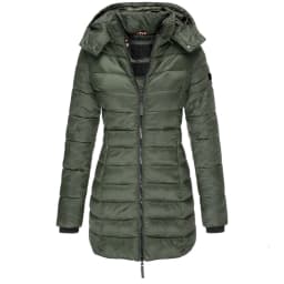 Winter Jackets for Women Zipper Hooded Cotton Padded Jackets Long Sleeve Warm Coat Slim Parka Female Portable Outwear