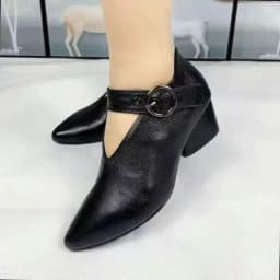 Designer V-neck Mary Jane Shoes Boot Female Top Quality Spring Leather Heart-Shape Heel Ladies boots Plus Size 43 Woman Booties