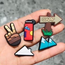 1Pcs Camp Mountain Bottle PVC Charms Shoe Accessories Garden Shoe Decoration for Clog Buckle Kid's X-mas Gift