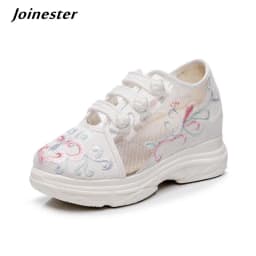 Women Air Mesh Embroidered Sneakers Ladies Summer Casual Shoes кроссовки женские Vintage Female Sandals