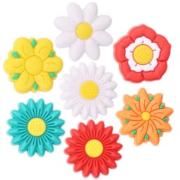 New 1pcs Leaves Sun Flower Daisy PVC Accessories Shoe Charms Cute Shoe Buckle Decorations fit Wristband Party Kid's Gifts