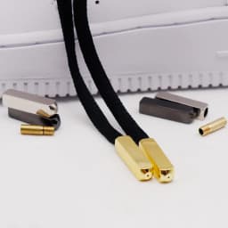 Weiou Lace Classic Air Sneaker Shoelace Tips 25*6*6mm 4Pcs Mirror Reflet Smooth Rope Heads Canvas Cuboid Metal Aglets Wholesale