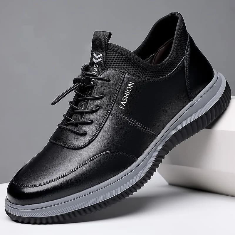 New Men Shoes PU Leather Lightwear Sport for Man Shoe Breathable Lace Up Comfortable Running Casual Shoes Outdoor Male Sneakers