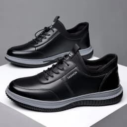 New Men Shoes PU Leather Lightwear Sport for Man Shoe Breathable Lace Up Comfortable Running Casual Shoes Outdoor Male Sneakers