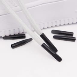 Weiou Lace Accessory 24*4.3mm Cylindrical Flat-head Black Plastic Aglets Sneaker String Tips 20pcs/pck Affordable Bulk/Wholesale