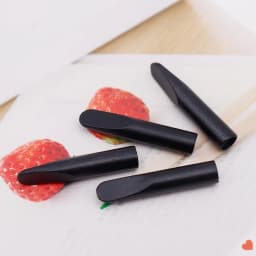 Weiou Lace Accessory 24*4.3mm Cylindrical Flat-head Black Plastic Aglets Sneaker String Tips 20pcs/pck Affordable Bulk/Wholesale