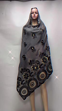Latest African Women Scarf Soft 100% Cotton With Dold Chip Scarf Dubai Isalmic Scarf Embroidery Muslim Hijab for Shawls Wraps