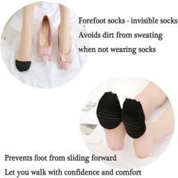 Half Forefoot Socks for Women, Invisible Foot Cushion Socks, Seamless Toe Topper Liner, Non-Slip Sponge, High Heels