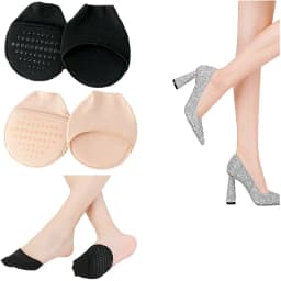 Half Forefoot Socks for Women, Invisible Foot Cushion Socks, Seamless Toe Topper Liner, Non-Slip Sponge, High Heels