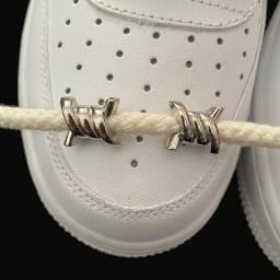 1 Pair Luxurious for Metal Buckles Wire Thorn Knot Shoe Decorative Flower Sneakers Iron Ring Shoelaces Shoe Charms Accessories