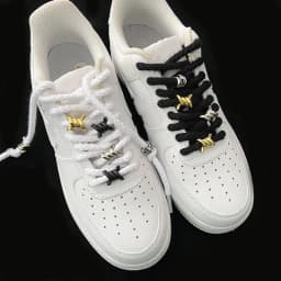 1 Pair Luxurious for Metal Buckles Wire Thorn Knot Shoe Decorative Flower Sneakers Iron Ring Shoelaces Shoe Charms Accessories