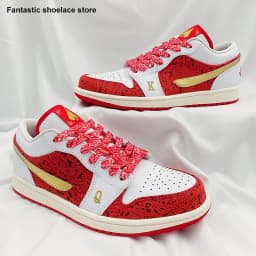 High Quality Cashew Flowers Shoelaces Women Gilding Men Red Black Hand-painted Sports Casual Basketball Shoes Laces 100/120/140