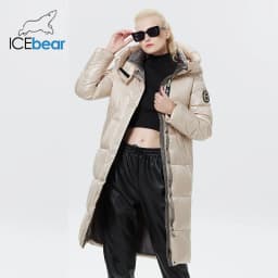 ICEbear 2023 Winter Fashionable Jacket Women's Hooded Warm Parkas Bio Fluff Parka Hight Quality Female Quilted Coat GWD20155D