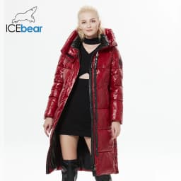 ICEbear 2023 Winter Fashionable Jacket Women's Hooded Warm Parkas Bio Fluff Parka Hight Quality Female Quilted Coat GWD20155D