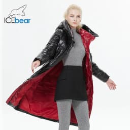 ICEbear 2023 Winter Fashionable Jacket Women's Hooded Warm Parkas Bio Fluff Parka Hight Quality Female Quilted Coat GWD20155D