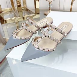 Women's Sandals Summer Luxury Shoes Woman 2026 Trend Ankle Strap Rivets Flat Shoes Brand Design Slippers Ladies Shoes Women
