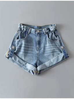 Wixra Women Basic Denim Shorts Candy Color Summer New Trendy Pants High Waist Casual Jeans Bottom