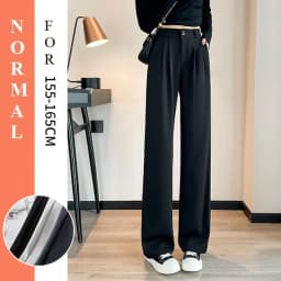 Suit Pants For Women Wide Leg Straight Pencil Pants High Waisted Casual Pants Suit Office Lady Korean Style Y2K Women Trousers