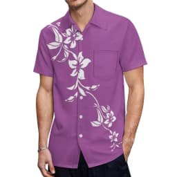 2023 New Style Samoan Puletasi Polynesian Tribal Dress Bat Sleeve Tops Long Fishtail Skirt Set Match Mens Shirts