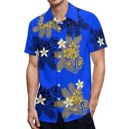 2023 New Style Samoan Puletasi Polynesian Tribal Dress Bat Sleeve Tops Long Fishtail Skirt Set Match Mens Shirts