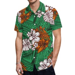 2023 New Style Samoan Puletasi Polynesian Tribal Dress Bat Sleeve Tops Long Fishtail Skirt Set Match Mens Shirts