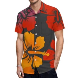 2023 New Style Samoan Puletasi Polynesian Tribal Dress Bat Sleeve Tops Long Fishtail Skirt Set Match Mens Shirts
