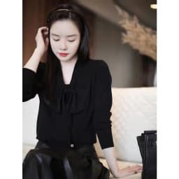 French elegant float lead cashmere cardigan women fall winter new knitted sweater loose thin short wool shirt