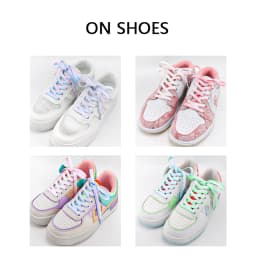 Metallic Shiny Gold Silver Shoelace Glitter White Shoelaces 1.2cm Width Shoe Laces Colorful Bright Silk Casual Laces for Sneaker