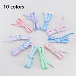 Metallic Shiny Gold Silver Shoelace Glitter White Shoelaces 1.2cm Width Shoe Laces Colorful Bright Silk Casual Laces for Sneaker