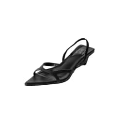 MKKHOU Fashion Sandals Women New High Quality Genuine Leather Simple Pointed Back Strap Middle Heel Leopard Pattern Open Shoes