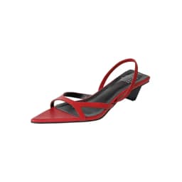 MKKHOU Fashion Sandals Women New High Quality Genuine Leather Simple Pointed Back Strap Middle Heel Leopard Pattern Open Shoes