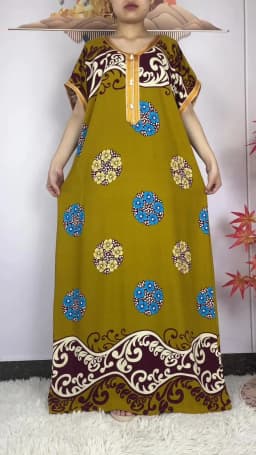 New Summer Dubai Fashion Short Sleeve Dress African Dashiki Solid Cotton Loose Caftan Lady Casual Maxi Islam Traditional Abaya
