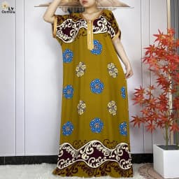 New Summer Dubai Fashion Short Sleeve Dress African Dashiki Solid Cotton Loose Caftan Lady Casual Maxi Islam Traditional Abaya