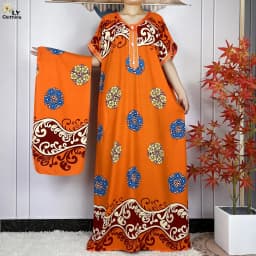 New Summer Dubai Fashion Short Sleeve Dress African Dashiki Solid Cotton Loose Caftan Lady Casual Maxi Islam Traditional Abaya