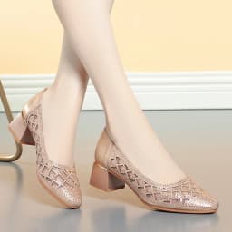 CINESSD 2023 Summer Fashion Pumps Cut-outs Women Crystal Casual Ladies Shoes High Heels Tenis Feminino Genuine Leather Sandals