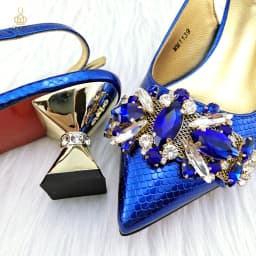 QSGFC Italian Design Classic Noble Shoes Matching Solid Bag African Fashion Embossed Style Shoes Bag