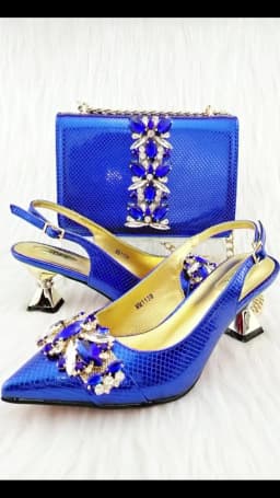 QSGFC Italian Design Classic Noble Shoes Matching Solid Bag African Fashion Embossed Style Shoes Bag