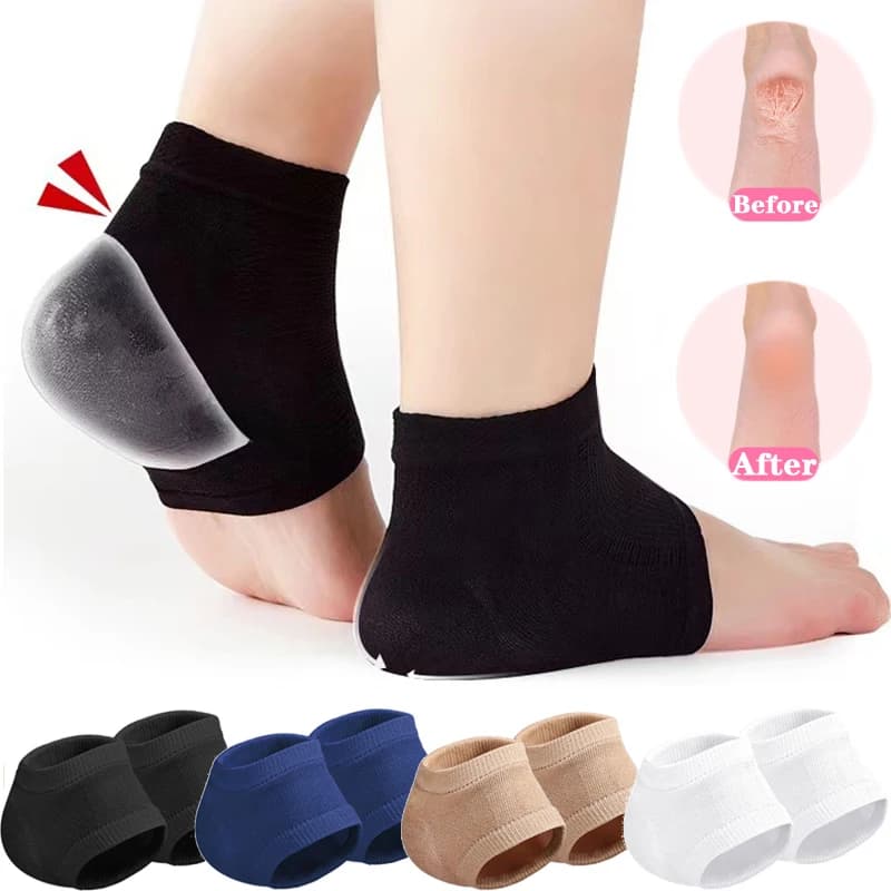 2Pcs Silicone Heel Protector Feet Skin Care Socks Sleeve Heel Spur Pads For Relief Plantar Fasciitis Heel Pain Reduce Pressure