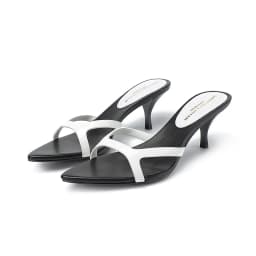 LM Brand Fashion Women's Slippers Summer Plus Size 35-43 Women's High Heels Genuine Leather Pointed Open Toe Sexy Party Shoes