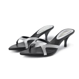 LM Brand Fashion Women's Slippers Summer Plus Size 35-43 Women's High Heels Genuine Leather Pointed Open Toe Sexy Party Shoes