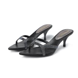 LM Brand Fashion Women's Slippers Summer Plus Size 35-43 Women's High Heels Genuine Leather Pointed Open Toe Sexy Party Shoes