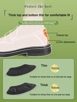 High Heel Stickers Casual Shoes Heel Protectors Insole Shrinking Size Insoles Anti-wear Feet Shoe Pads Adjust Size Cushion