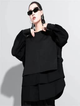 Amax luluE European Autumn Fashion Loose Sweatshirts Womens Vintage Fake Two Piece Hoodies Ladies Casual Oversized Punk Clothes