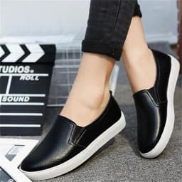 Spring Summer Silver Flats Hollow Out Women's White Loafer Split Leather Boat Shoes Comfy Ladies Best Flats For Standing All Day