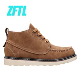 ZFTL Men's snow boots Winter Sheepskin Short boots to keep warm British large cotton shoes Non-slip sole Man Casual Wool lining