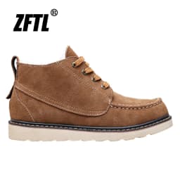 ZFTL Men's snow boots Winter Sheepskin Short boots to keep warm British large cotton shoes Non-slip sole Man Casual Wool lining