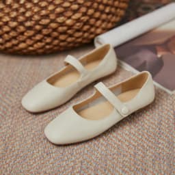 QUTAA 2021 Flat Heels Retro Square Toe Genuine Leather Women Shoes Spring Autumn Hook&Loop Casual Female Flats Shoes Size 34-40