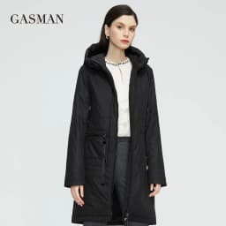 GASMAN 2022 New Spring Autumn Jacket Trench coat women long parka Thin Cotton Fashion Warm high quality women's jackets 81872
