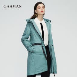 GASMAN 2022 New Spring Autumn Jacket Trench coat women long parka Thin Cotton Fashion Warm high quality women's jackets 81872